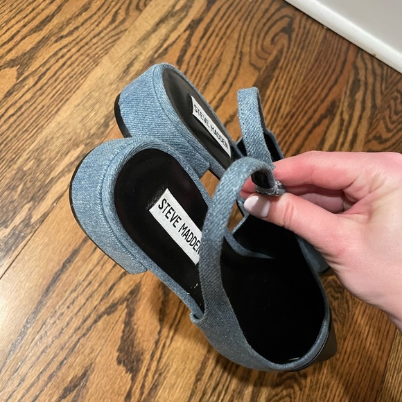 Steve Madden Coralyn sling back denim NWT - Picture 4 of 7